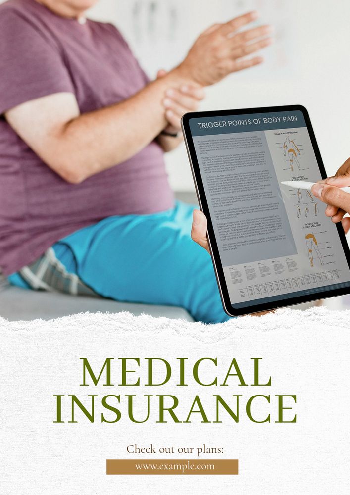 Medical insurance  poster template, editable text and design