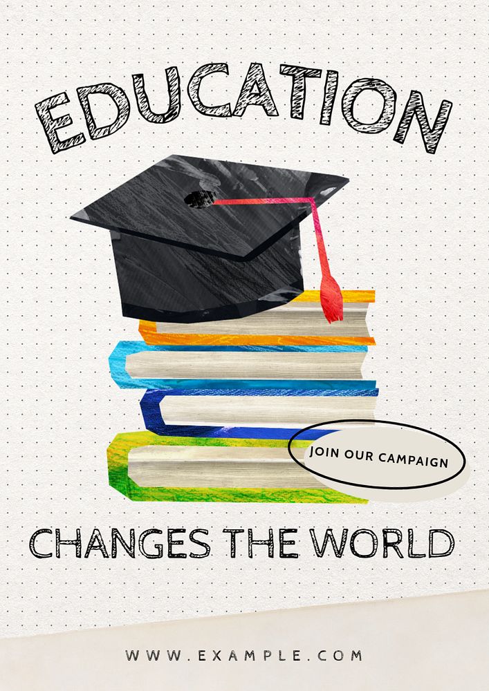 Education campaign poster template, editable text and design