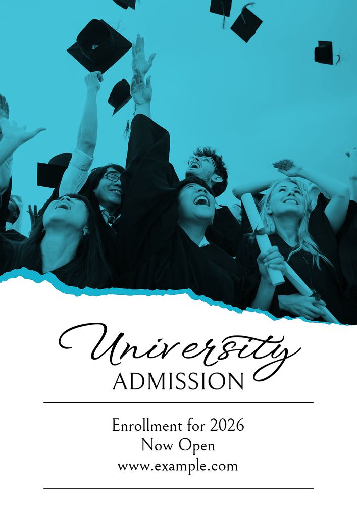 University admission  poster template, editable text and design