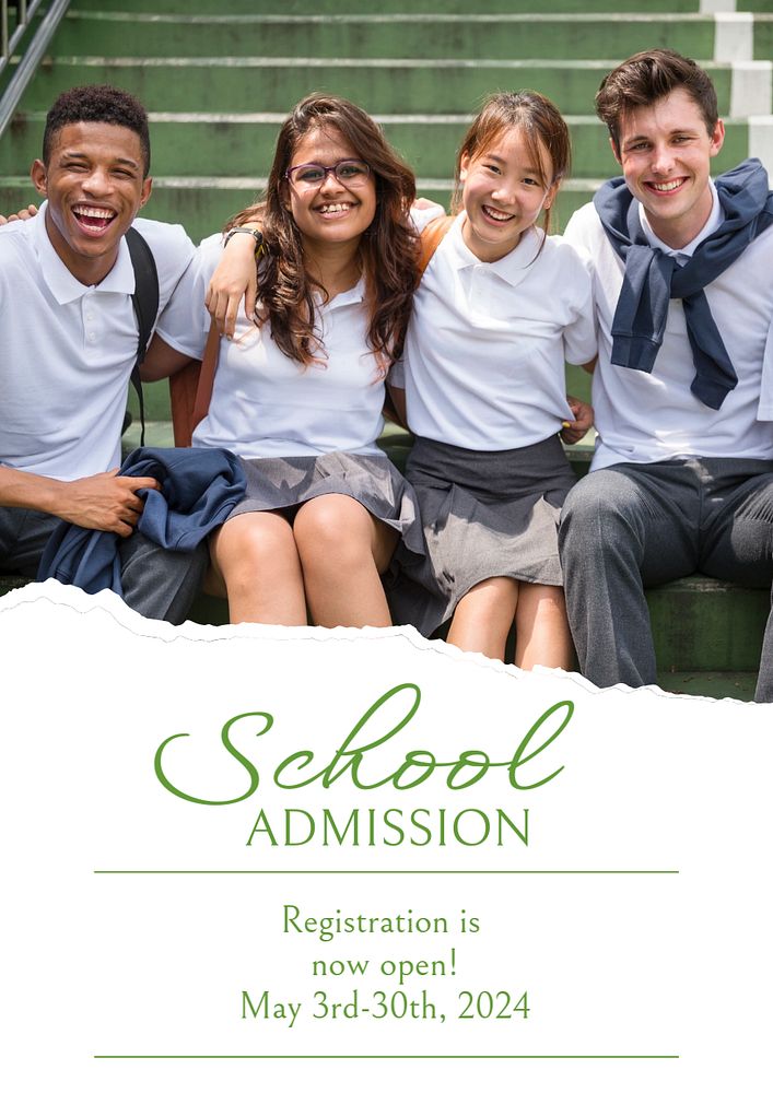 School admission  poster template, editable text and design