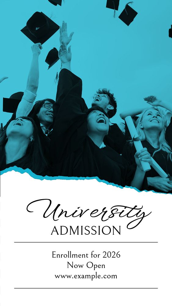 University admission  Instagram story template, editable text