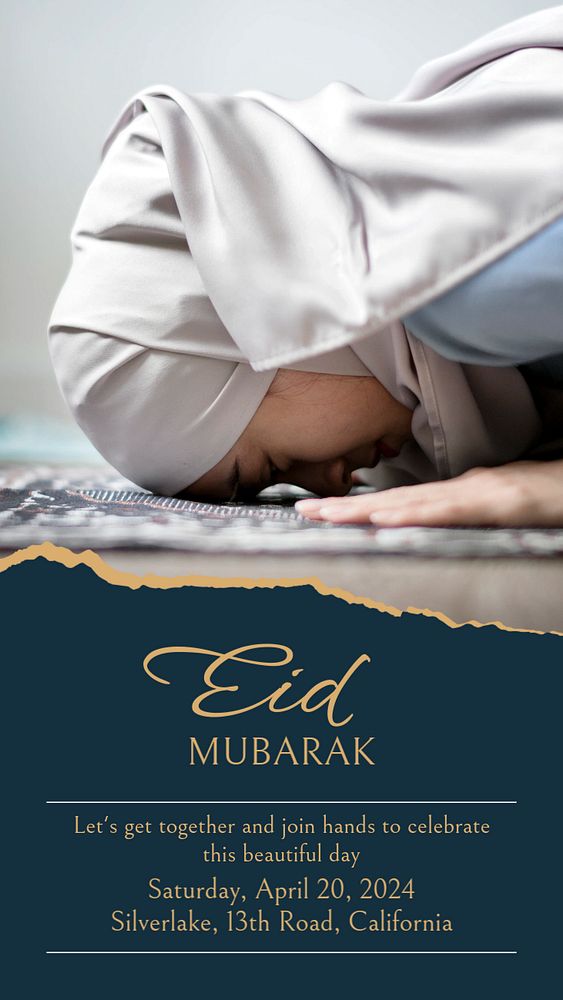 Eid mubarak  Instagram story template, editable text