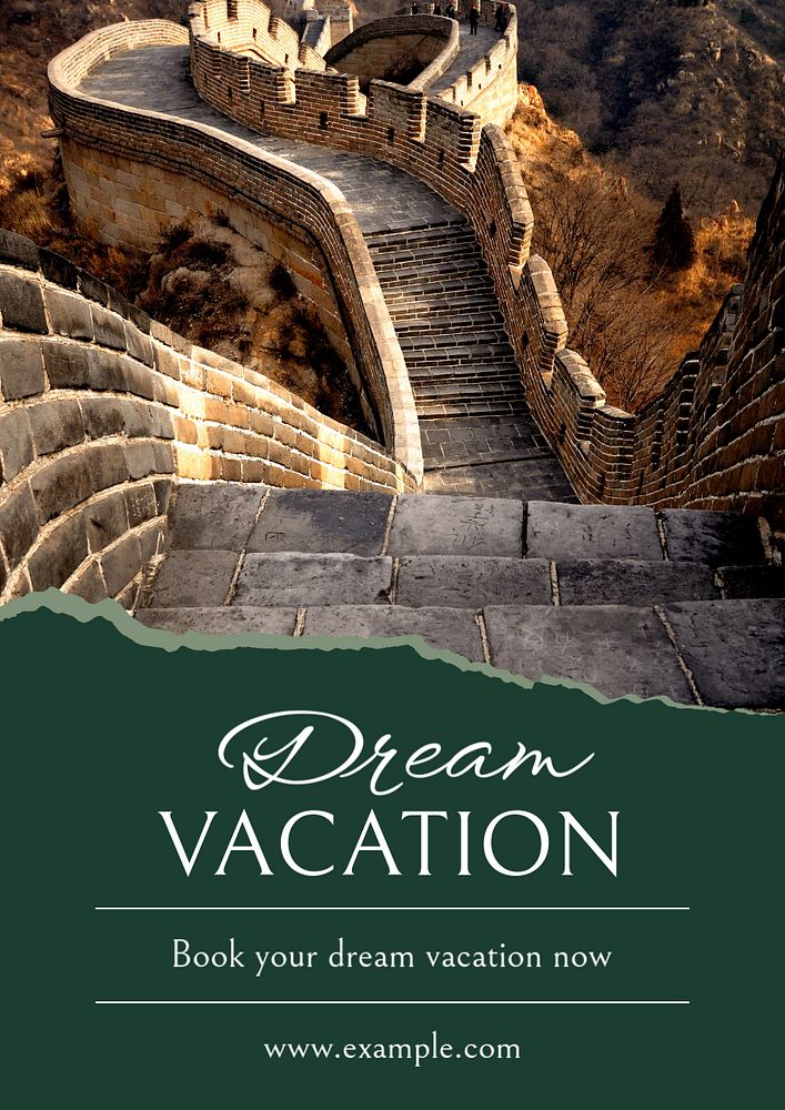 Dream vacation  poster template, editable text and design