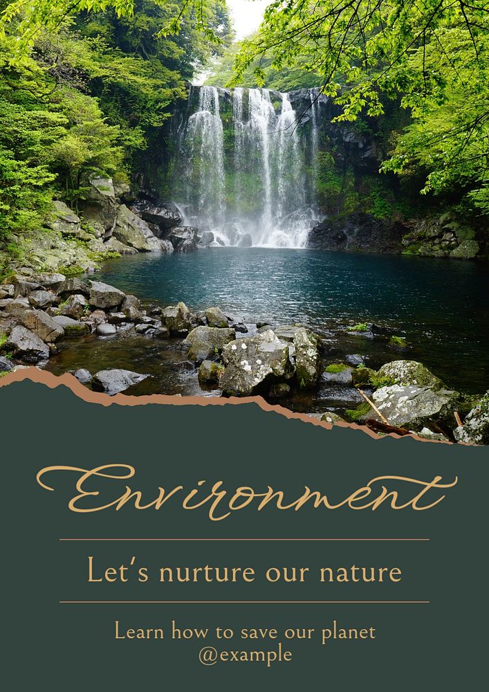 Environment & nature  poster template, editable text and design