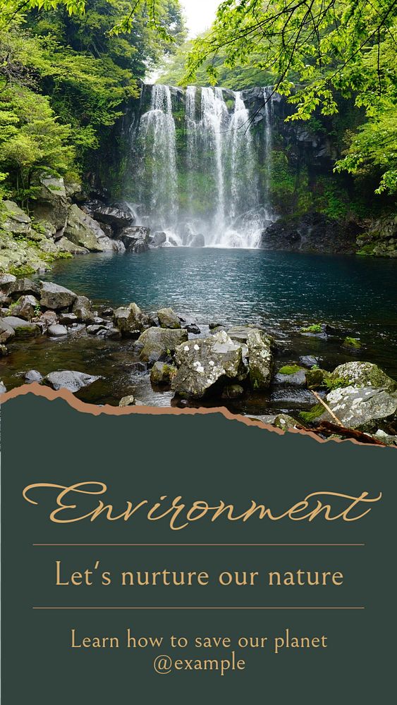 Environment & nature  Instagram story template, editable text