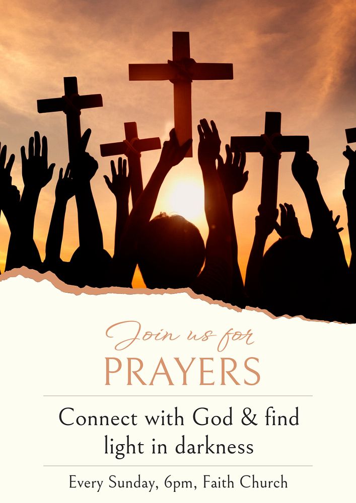 Prayers  poster template, editable text and design