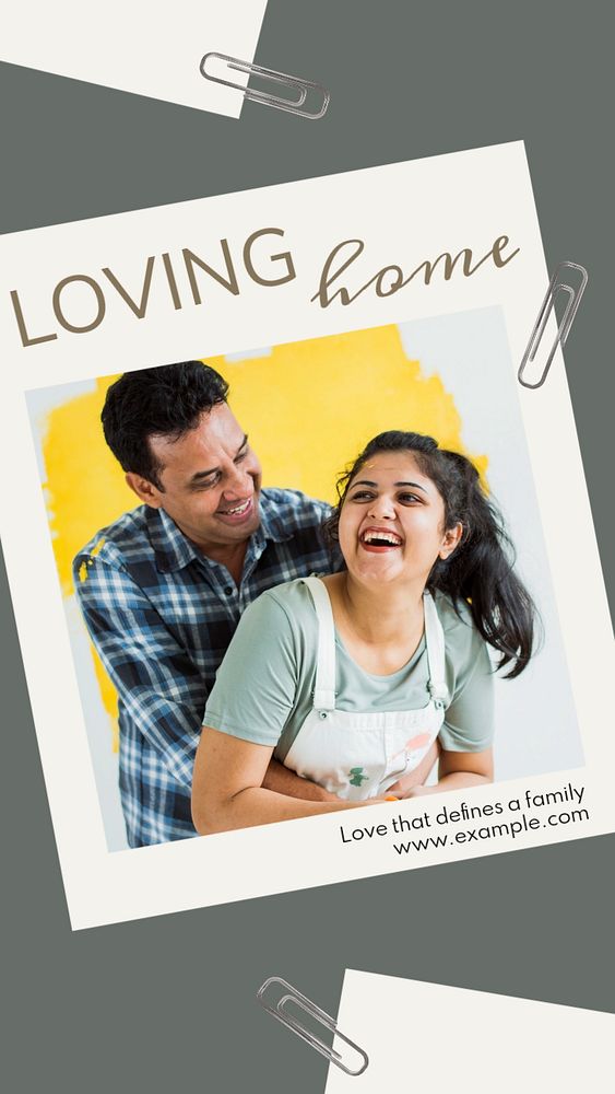 Loving home  Instagram story template, editable text