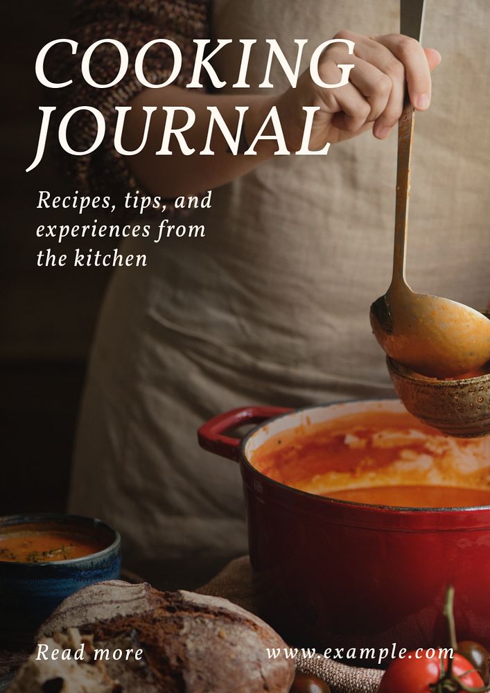 Cooking Journal  poster template, editable text and design