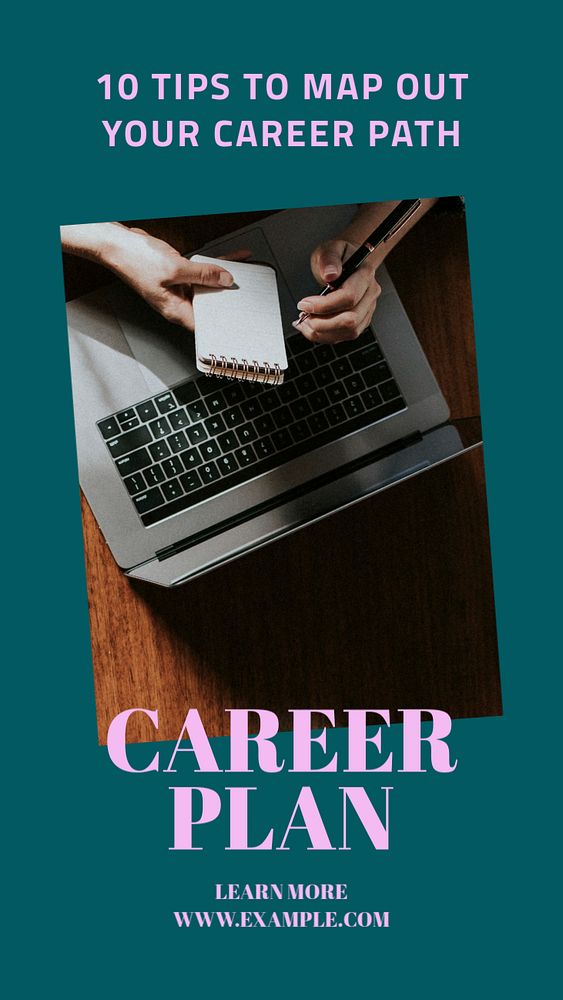 Career plan  Instagram story template, editable text