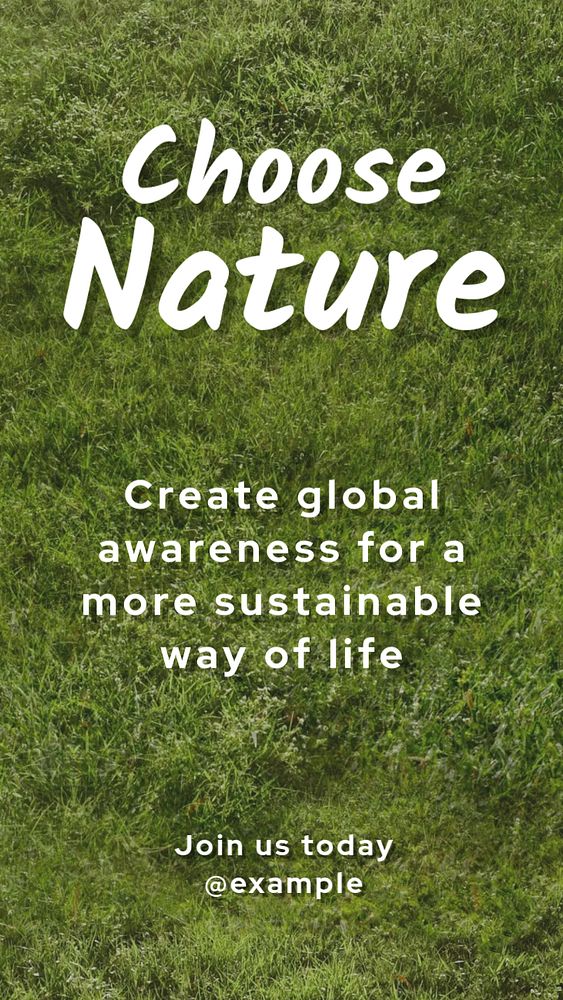 Sustainable living Instagram story template, editable text