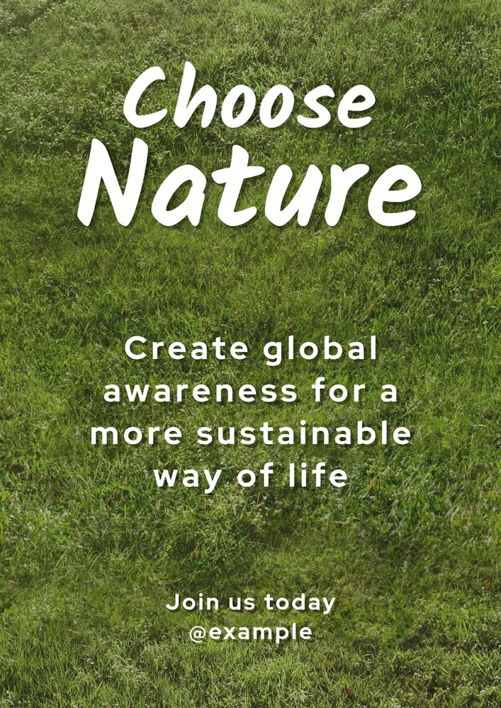 Sustainable living poster template, editable text and design