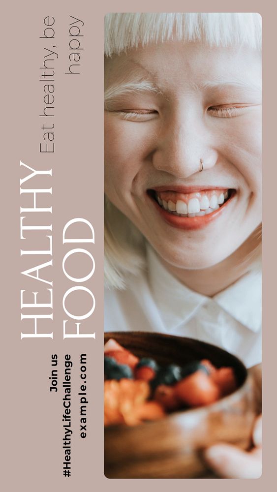 Healthy food  Instagram story template, editable text