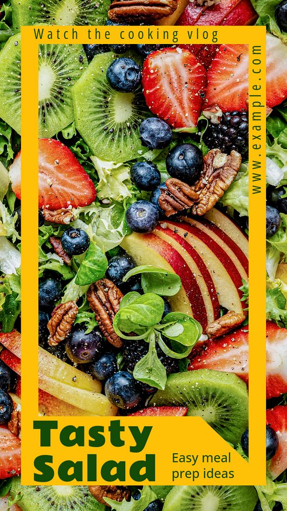 Salad prep  Instagram story template, editable text