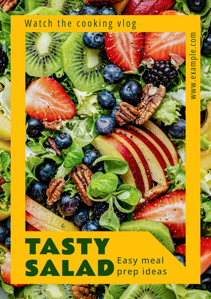 Salad prep  poster template, editable text and design