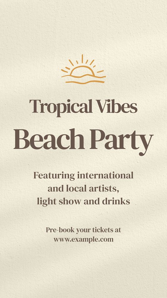 Beach party Instagram story template, editable text