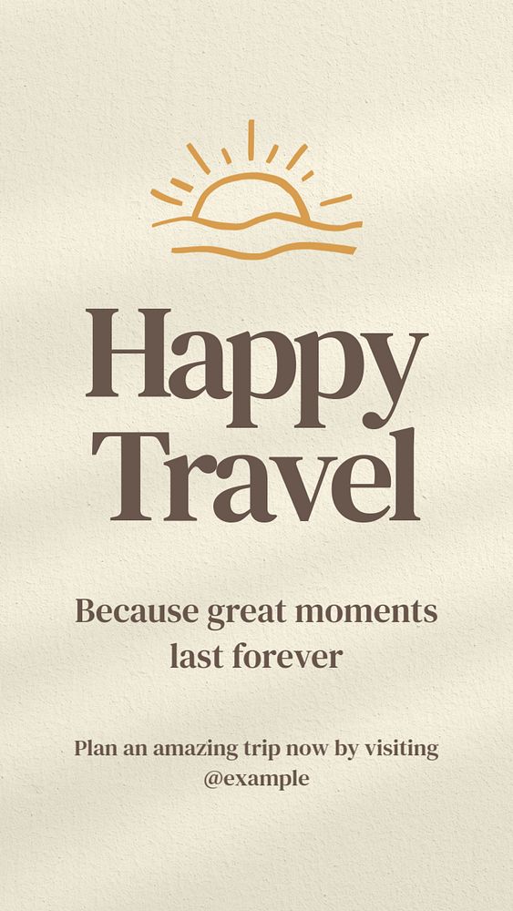 Happy travel Instagram story template, editable text