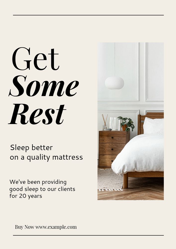 Mattress ad  poster template, editable text and design