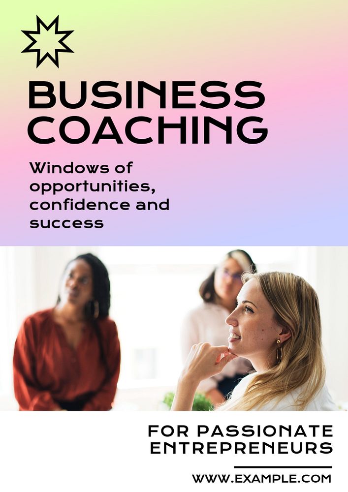 Business coaching  poster template, editable text and design