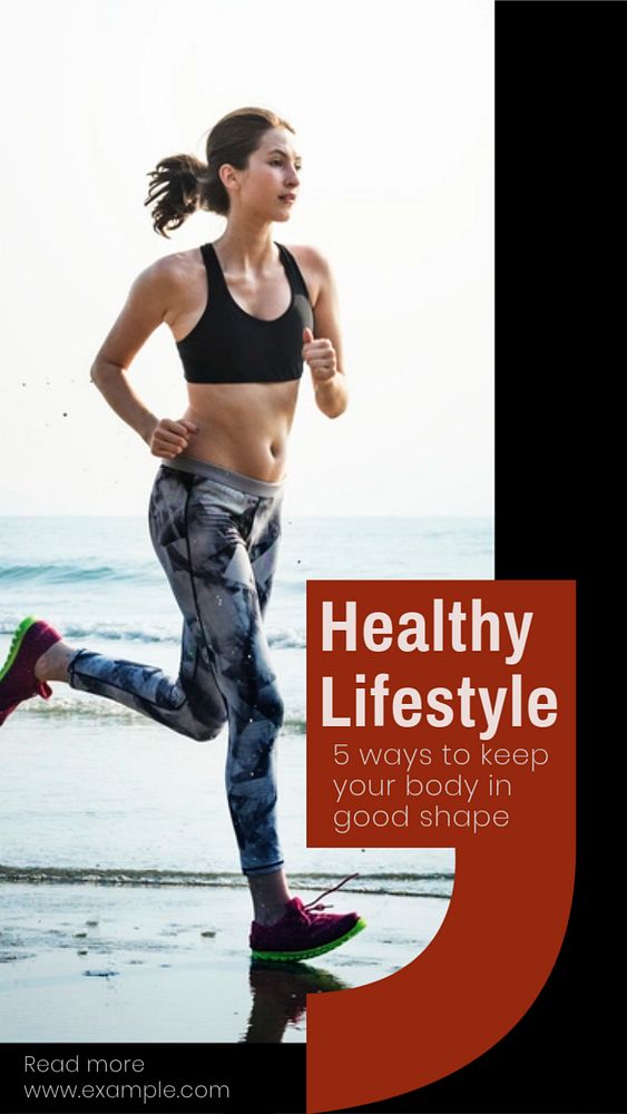 Healthy Lifestyle  Instagram story template, editable text