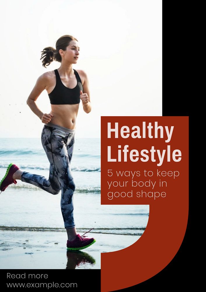 Healthy Lifestyle  poster template, editable text and design