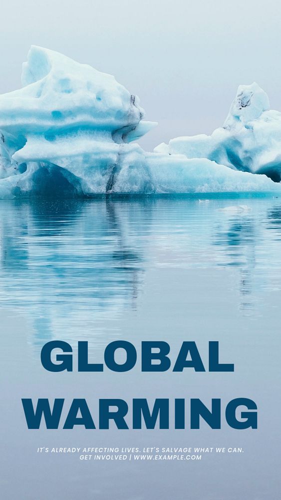 Global warming  Instagram story template, editable text