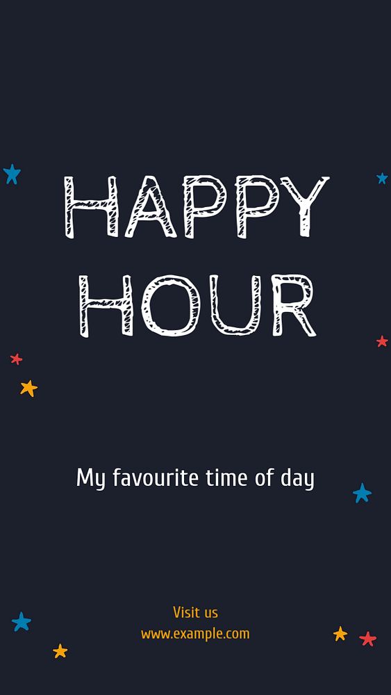 Happy hour Instagram story template, editable text