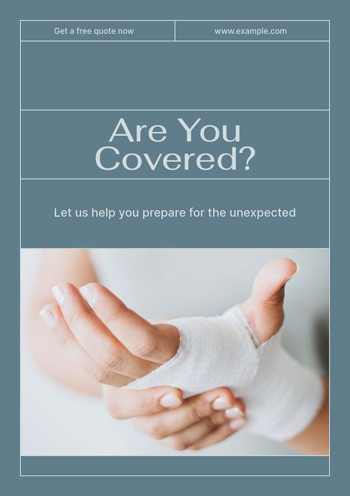 Health insurance ads  poster template, editable text and design