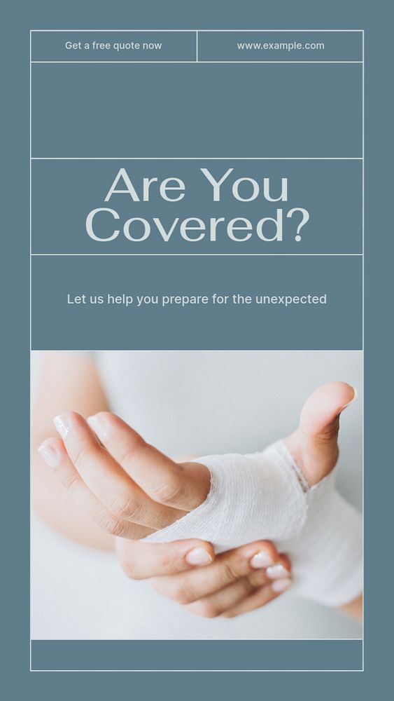 Health insurance ads  Instagram story template, editable text