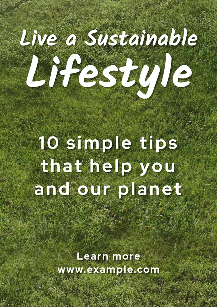 Sustainable lifestyle poster template, editable text and design