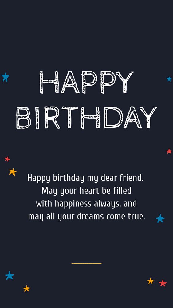 Happy birthday Instagram story template, editable text