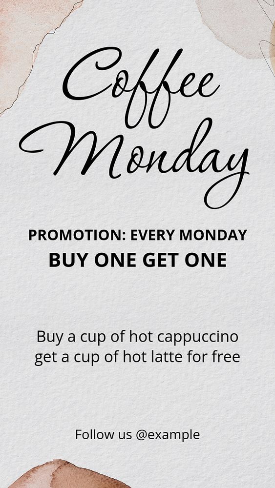 Coffee Monday Instagram story template, editable text