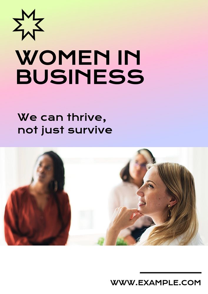 Women in business  poster template, editable text and design