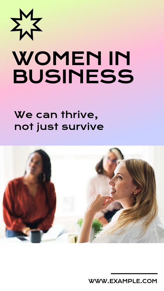 Women in business  Instagram story template, editable text