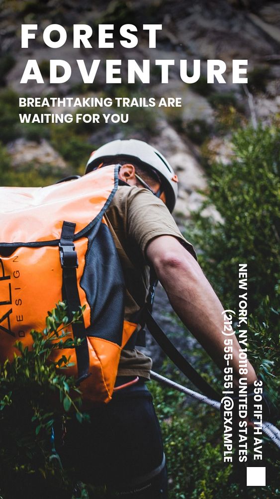 Forest adventure  Instagram story template, editable text