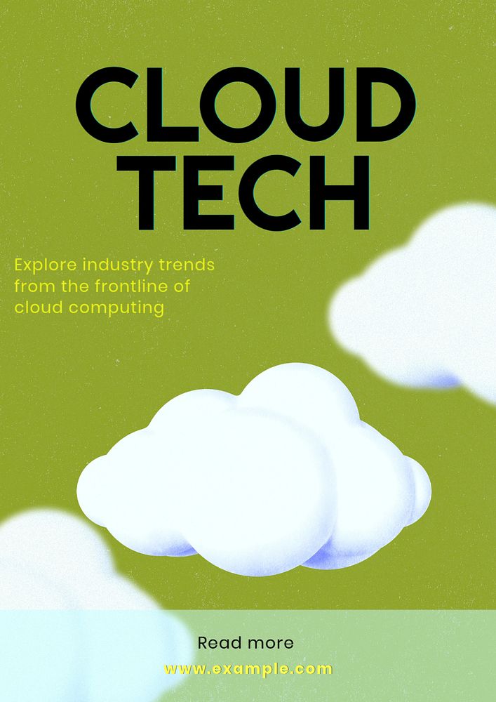 Cloud tech  poster template, editable text and design