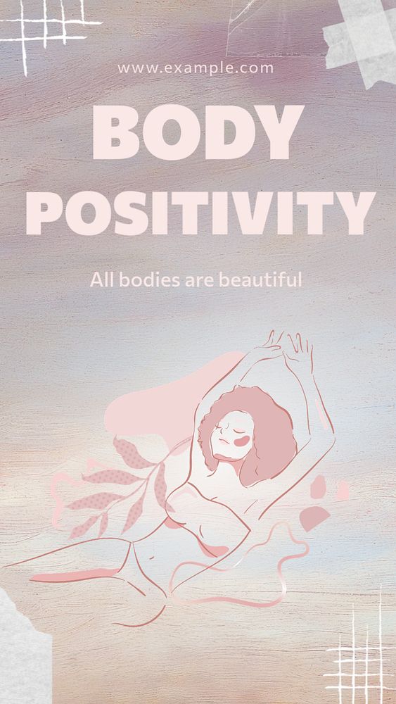 Body positivity Instagram story template, editable text