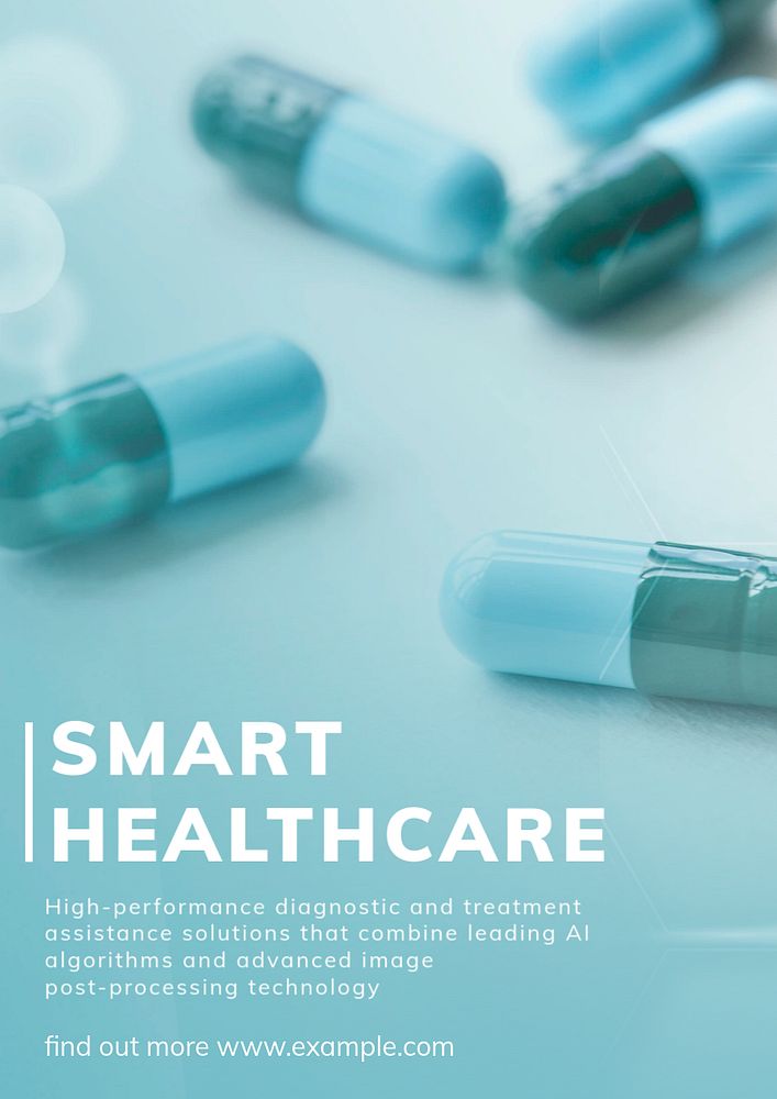 Smart healthcare  poster template, editable text and design