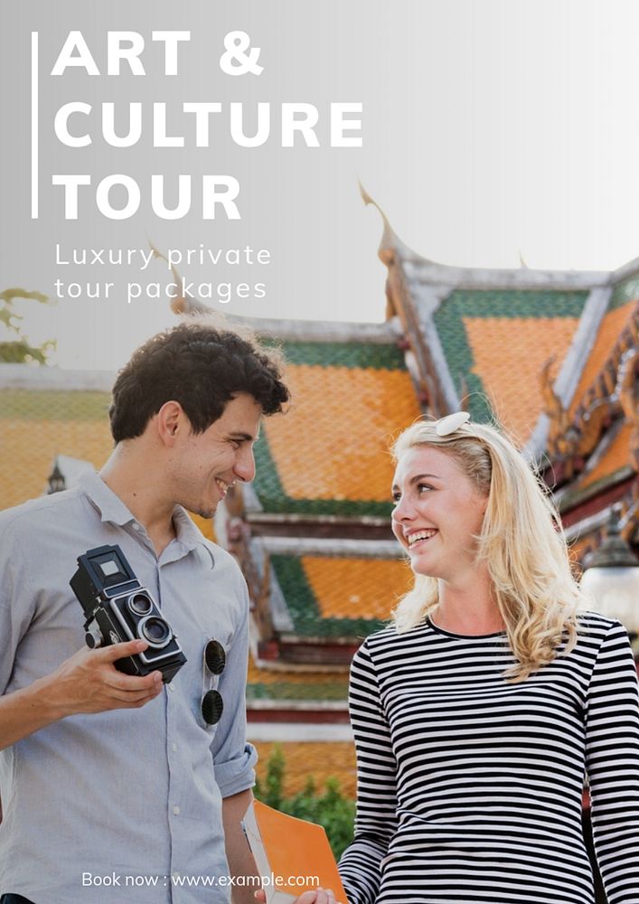 Art & culture tour  poster template, editable text and design