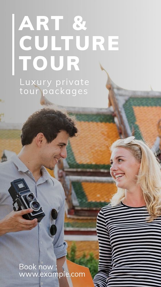 Art & culture tour  Instagram story template, editable text