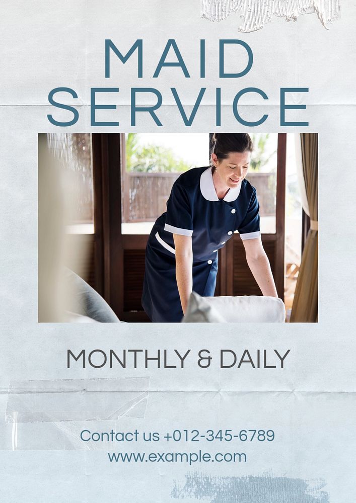 Maid service  poster template, editable text and design