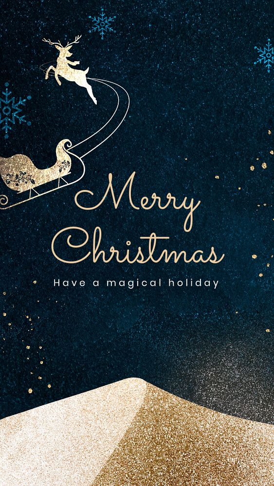 Merry Christmas Instagram story template, editable text