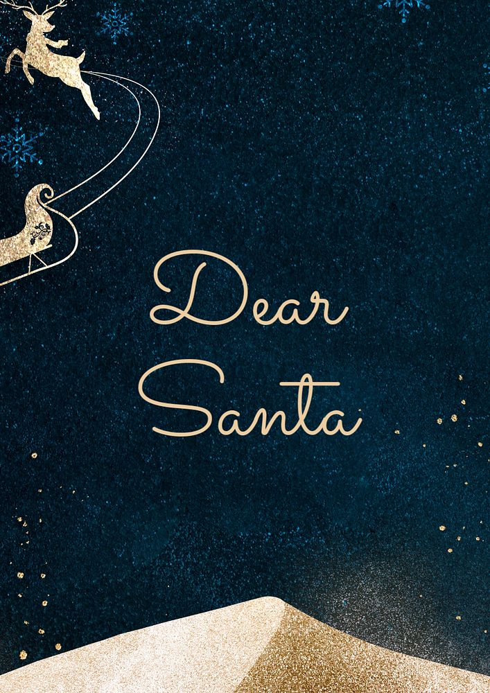 Dear santa poster template, editable text and design