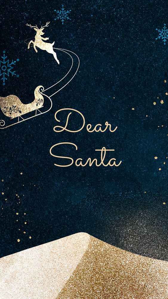 Dear santa Instagram story template, editable text