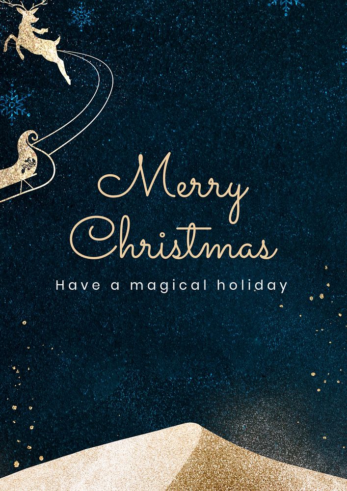 Merry Christmas poster template, editable text and design