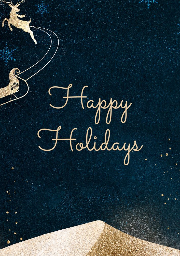 Happy holidays poster template, editable text and design