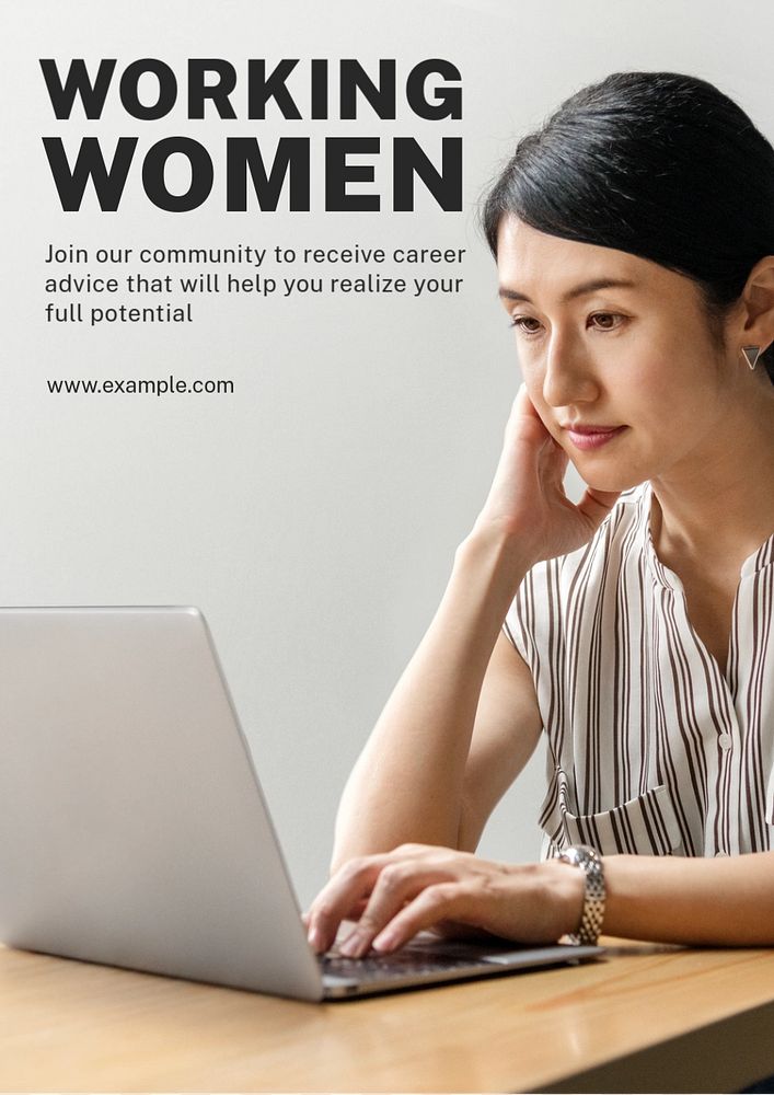 Working women  poster template, editable text and design