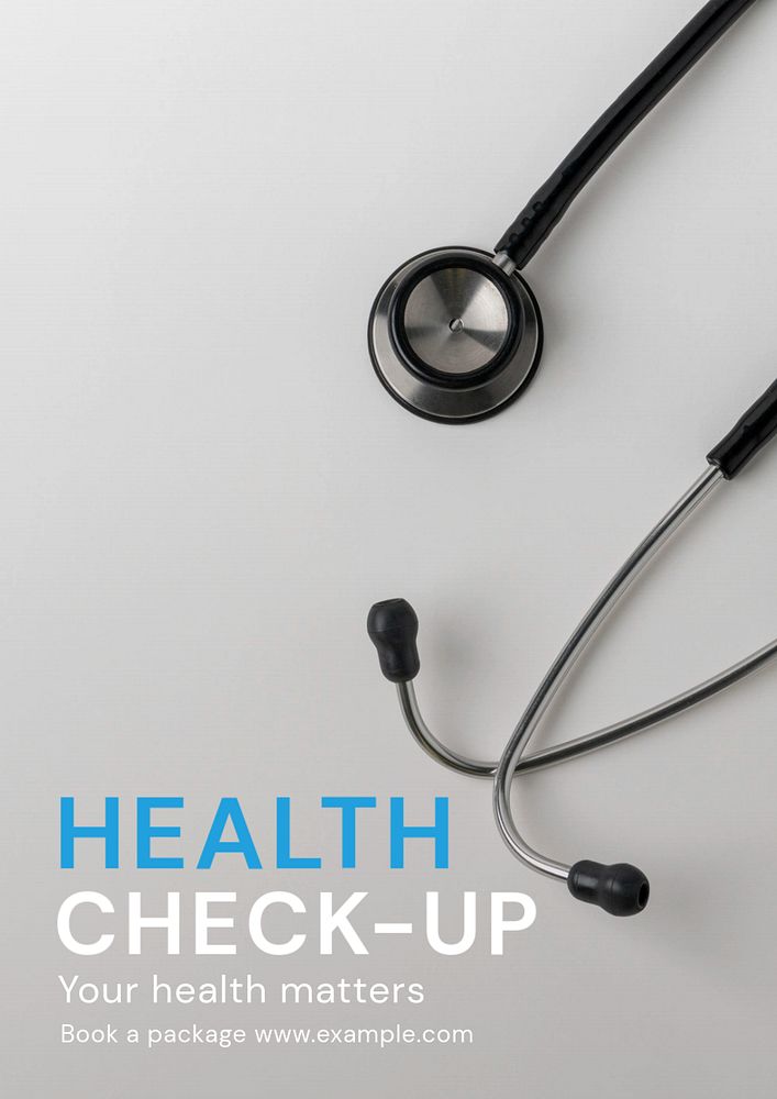 Health check-up  poster template, editable text and design