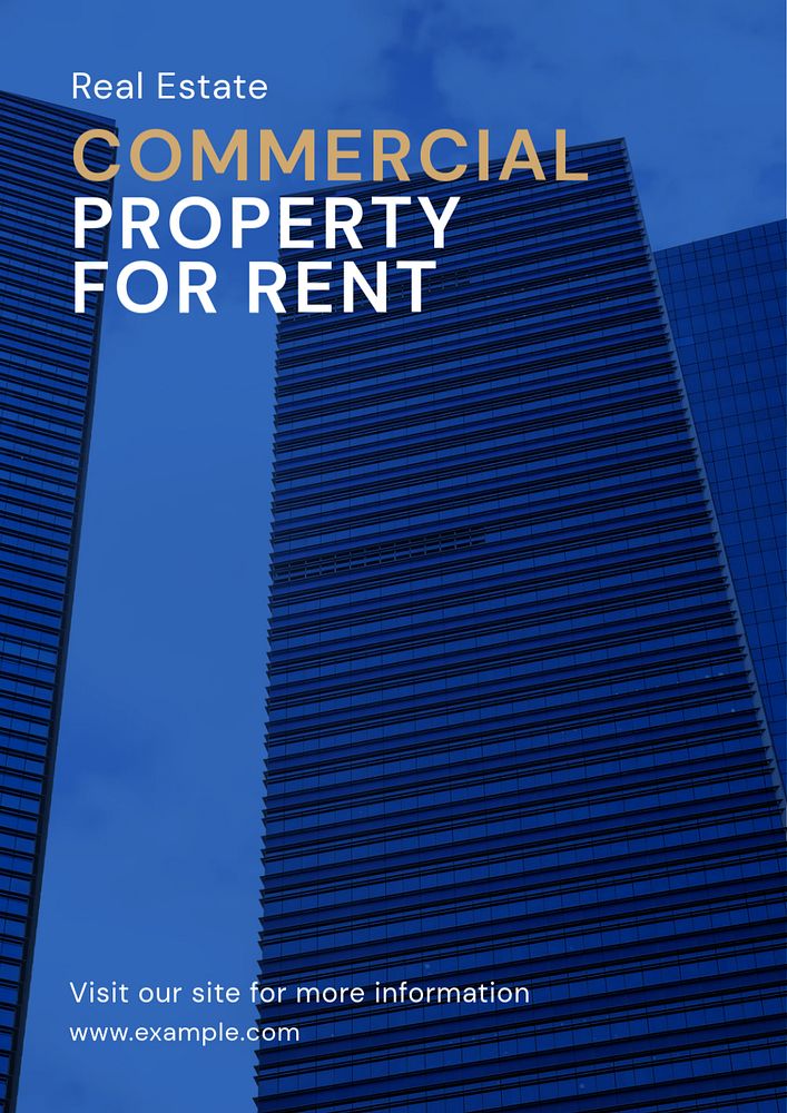 Commercial property rental  poster template, editable text and design