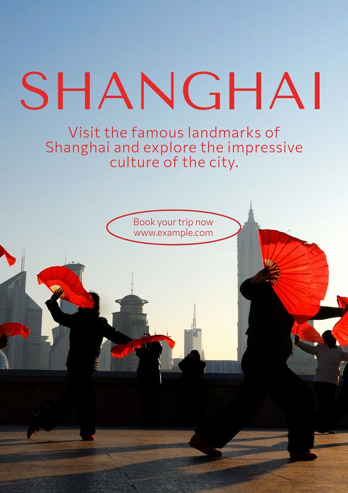 Shanghai poster template, editable text and design