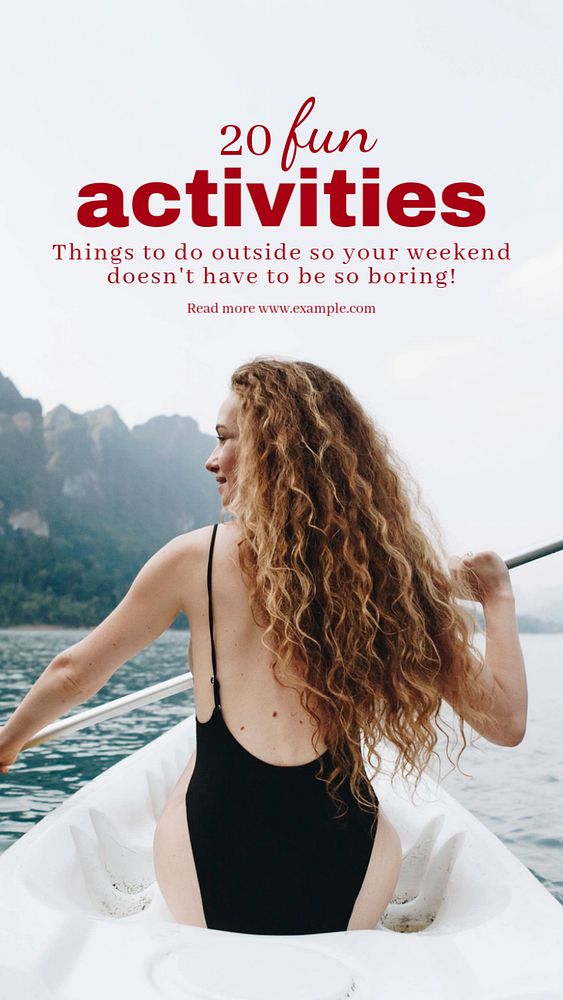 Weekend activities Instagram story template, editable text